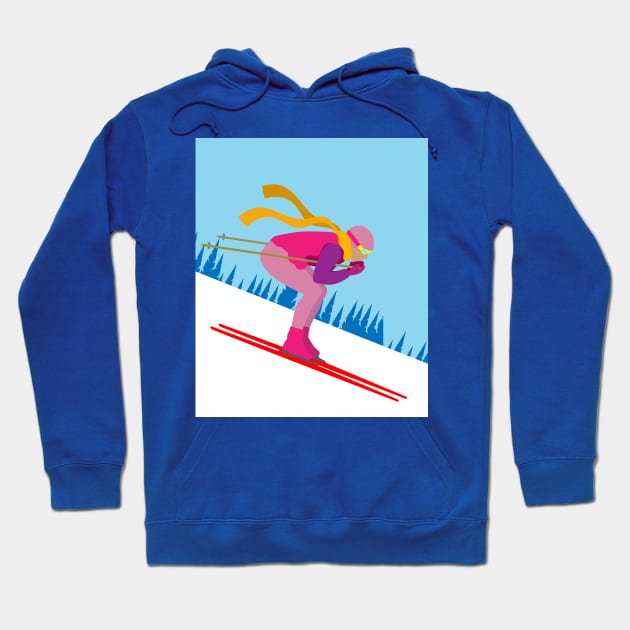 Skier Snow Mountains Extreme Sport Hoodie by flofin